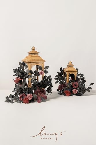 Ling's moment 6Pack 2ft Artificial Flowers Garland Black & Burgundy Lantern Flower Centerpieces Wedding Aisle Decor Chair Flowers Arch Floral for Signs DIY Table Wall Window Cake Decoration