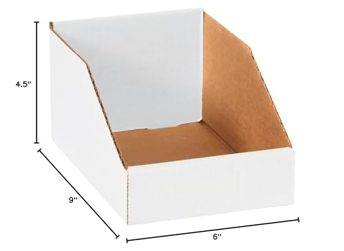 Image of Box USA BBINBIN69 Open Top Bin Boxes, 6 inch x 9 inch x 4 1 /2 inch, Oyster White (Pack of 25)