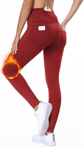 SINOPHANT Fleece gevoerde leggings voor dames, zachte, elastische hoge taille, thermisch, warm, winter, dikke yogabroek, marineblauw, XXL