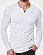Meilicloth Langarmshirt Herren T Shirt Langarm V Ausschnitt Shirt Herren Oberteile Baumwolle Longsleeve Basic Sweatshirt Freizeit Pullover Soft Herbst Winter Mode A Weiß M