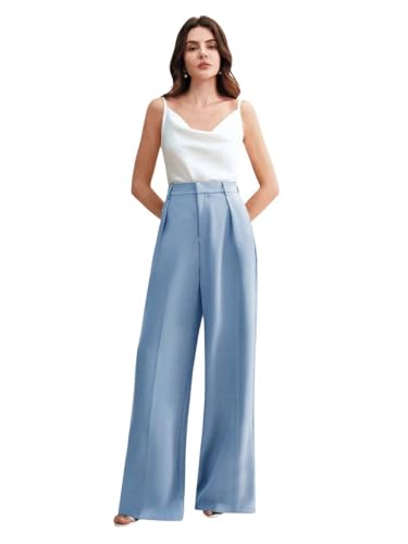 Image of KOTTY Women's Elegant High-Waist Wide-Leg Trousers for Office & Casual Wear