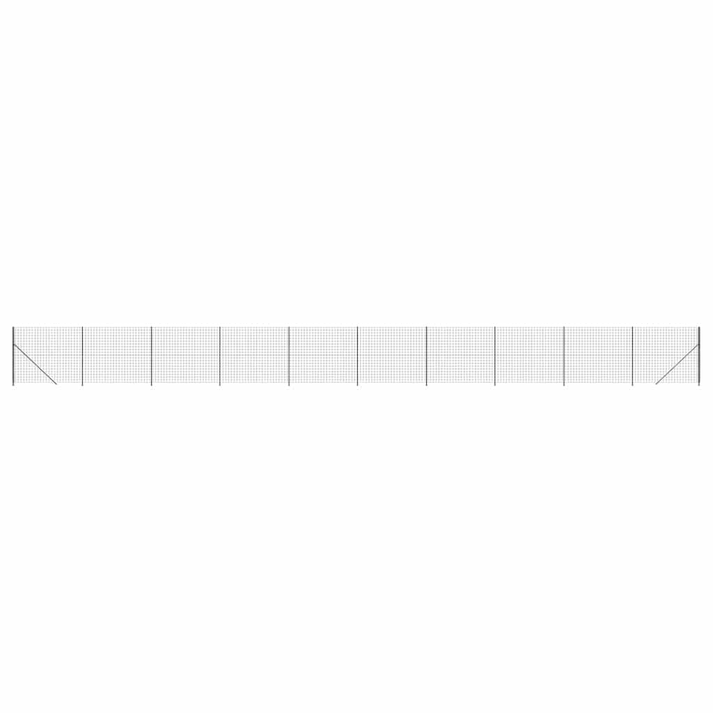 Wire Mesh Fence with Flange Anthracite 1.6x25 m Galvanised Steel PVC Coated Interlocking Security Barrier for Garden Property Animal Enclosure