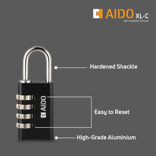 Image of AIDO 4-Digit Luggage Locks Pack of 2 | 30mm Number Locks for Door, Suitcase, Travel Bags, Sports Bags & Backpacks | Small Combination Padlocks for Locker & Tool Box | Water Resistant | 2 yr Warranty