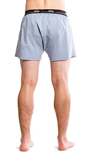 Ably Vacation Men's Woven Plaid Boxer Shorts | Repels Liquids, Stains, and Odors3