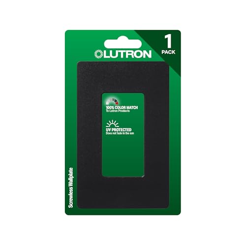 Lutron Claro Light Switch Cover Plate, 1 Gang Wallplate, for Decorator Light Switches, Screwless Switch Plate Cover, Satin, SC-1-MN, Midnight