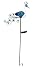 Comfy Hour 42" Height Blue Metal Art Solar Peacock Garden Stake