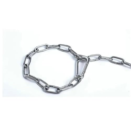 Cadena de eslabones largos de acero con 2 ganchos para correa de perro de 4m 6