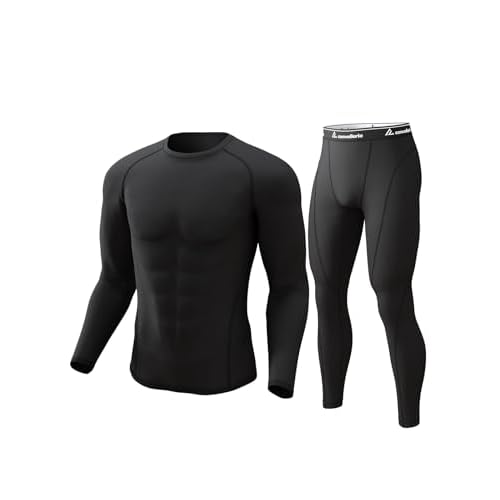 CL convallaria Men’s Thermal Underwear Set Ultra Soft Fleece Lined Long Johns Winter Gear Base Layer Top and Bottom Set Sport Style