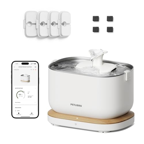 Bundle of PETLIBRO App Monitoring Cat Water Fountain with Wireles...