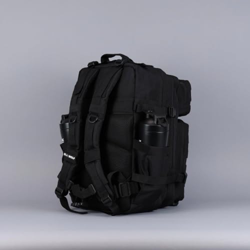 WOLFpak 45L Athletic Gym Backpack - Durable 1000D Waterproof Oxford Material with MOLLE Webbing, Laptop Pocket & Dual Cup Holders, Durable Fitness/Travel/Military Daypack (Alpha Black) - Image 7