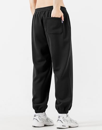 HHZ Men's Cotton Joggers Sweatpants Loose Baggy Gym Workout Yoga Lounge Pants with Elastic Bottom Straight Leg4