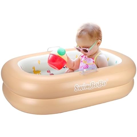 Swimbobo Inflatable Baby Bathtub – Soft, Portable Baby Bath for Infants and Toddlers, Easy to Inflate, Waterproof, Ideal for Home and Travel (Basic) Cover