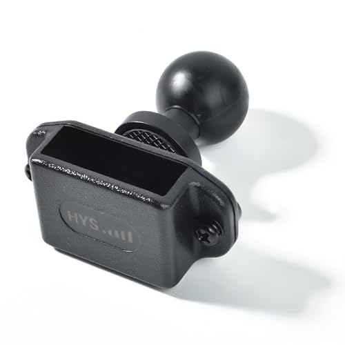HYS Handheld Ham Radio&Mic with Belt Clip Single Side Radio Mount, CB Radio with Belt Clip Holder Mounting Kit with 1'' Ball Mount Adapter Compatible with RAM Mounts B Size Double Socket Arm