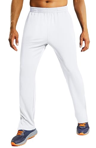 Image of MIER Mens Ankle Zip Sweatpants, Soccer Warm-up Track Pants with Pockets