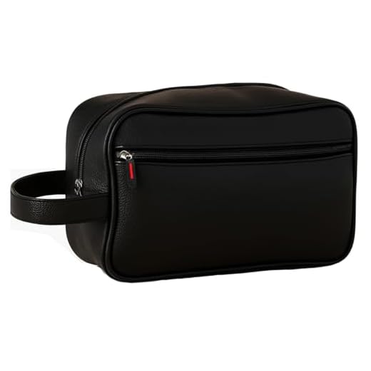 Necessaire Masculina Organizador em Couro Sintético para Viagem, Trabalho, Uso Diário (PRETO)