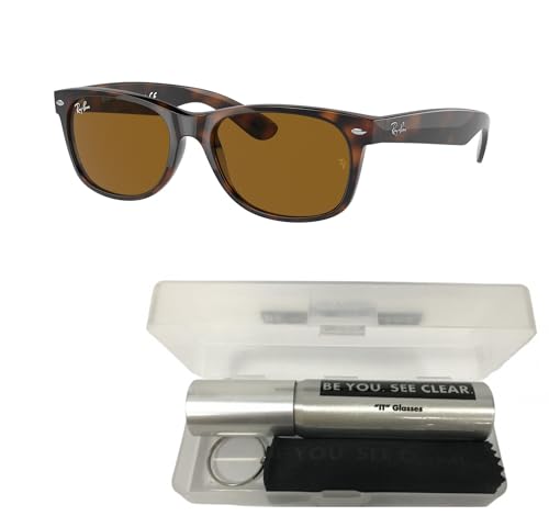 Ray-Ban RB2132 Sunglasses Bundle: RB 2132 NEW WAYFARER 710 New Wayfarer Light Havana B-15 and Eyewear Cleaning Kit2