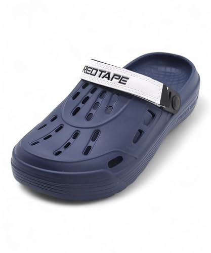 Image of Red Tape Mens Lightweight EVA Clogs Slip-On Comfortable Casual Footwear with Adjustable Back Strap and Anti-Slip Outsole