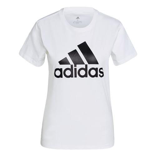 Adidas Essentials Logo T-Shirt A Manica Corta, White/Black, S