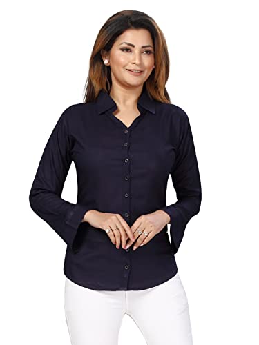 Image of muhuratam Women's Regular Fit Shirt (SH-W-2002 Blue XL)