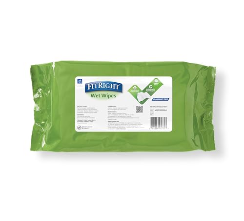 Image of FitRight Personal Cleansing Wipes with Aloe 8x10 Unscented 600 Count