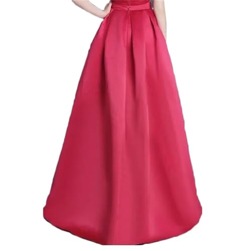 YJNXHN Women's High Waist Satin Hi-Lo Long Skirts with Pockets for Evening Party Prom Party3