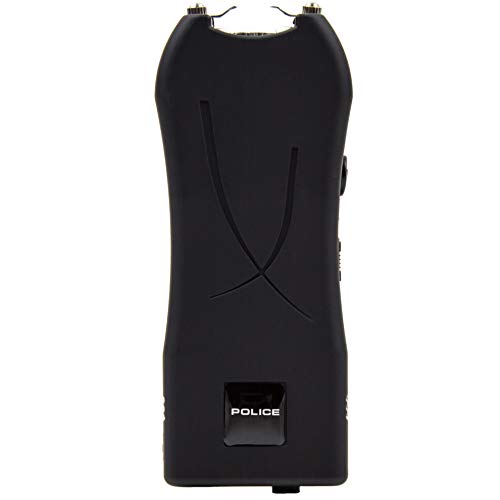 Police Stun Gun for Self Defense 398 – High Voltage Mini Rechargeable with LED Flashlight, Compact & Heavy Duty – Personal Security for Women Men – Black