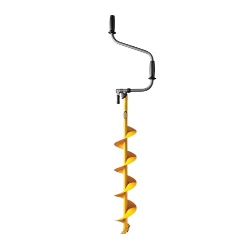 Jiffy Hand Auger, Flip-Down, Extendable, 6-Inch, Steel, Yellow, J4656
