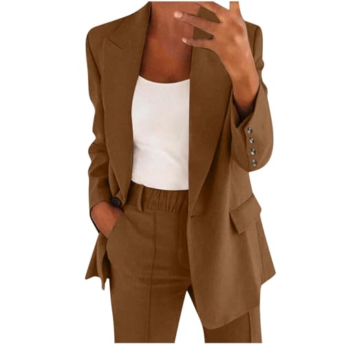 Chic Coffee Blazer Ensemble for Effortless Elegance