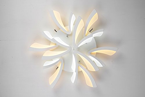 Maso Home, Dimmable 60W Led Acrylic Panel Modern Style Flush Mount Light Ceiling, Light Pendant, Ceiling Lights, White, Integrated With Remote Control (With 9 Light White) #TOP3