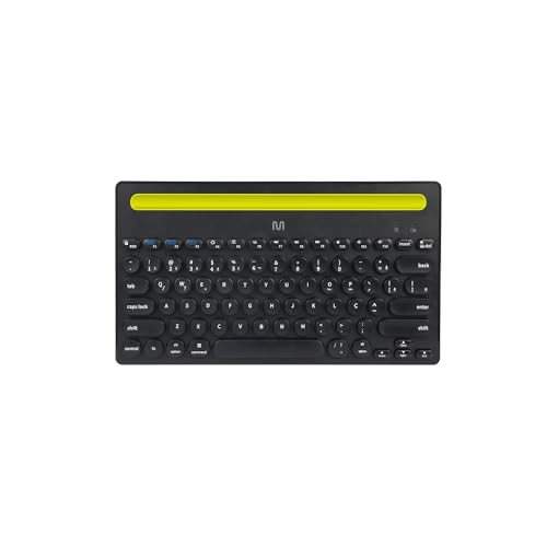 Teclado sem Fio Multi Bluetooth com 3 Pareamentos Simultâneos, 14 Teclas Multimídia e Slot para Dispositivos até 25cm – Preto TC284