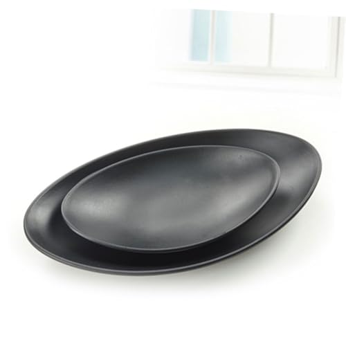 Set de 2 platos pequeños de melamina negros para sushi miniatura 6