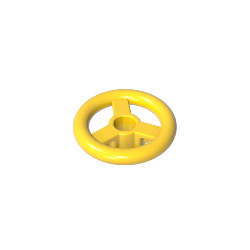 Gobricks Transportation 2X2 Small Steering Wheel 50PCS Compatible with Lego GDS-2131 Classic Bulk Toy MOC Color:Yellow