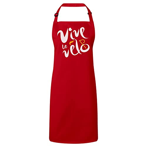 Tablier cuisine France Tour cycliste rouge idéal pour vos barbecues et repas de course