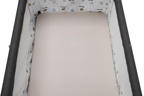 Image of Stretchy Fitted Crib Sheets Set 2 Pack Portable Crib Mattress Topper for Baby Girl Boy,Ultra Soft Jersey Material, Cream & Cloud