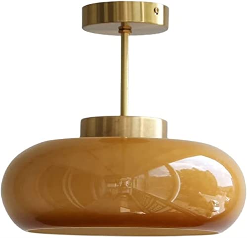Lampe à Suspension en Verre de style Japonais Ambre au design rétro raffiné
