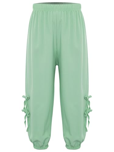 Kids Girl's Bowknot Baggy Sweatpants Lightweight Wide Leg Pants Casual Elastic Waistband Jogger Trousers3