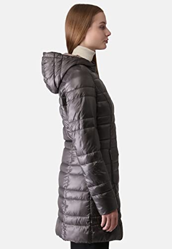 ppep. leichter Steppmantel mit Kapuze für Damen, chocolate taupe, Größe 42