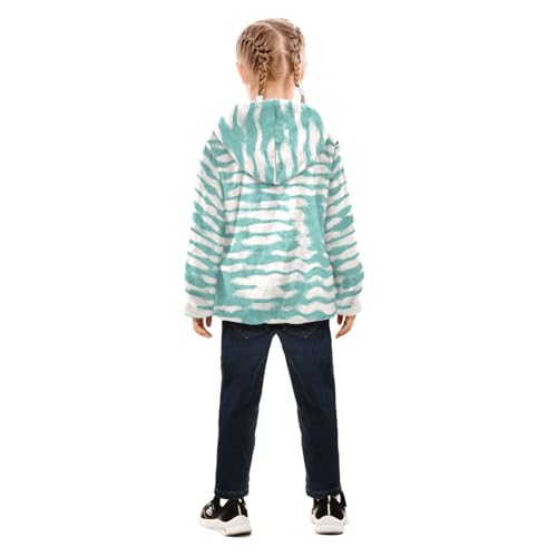 GuoChe Aegean Teal Broken Stripe Toddler Sherpa Jacket4
