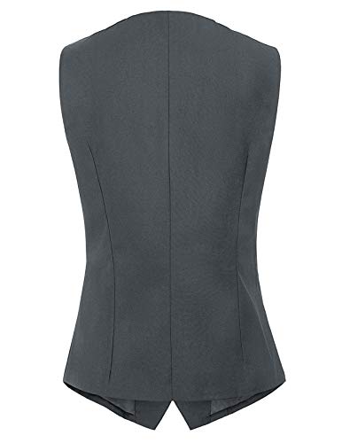 GRACE KARIN Women's V-Neck Slim Fit Office Bottoned Dressy Suit Vest Waistcoats2