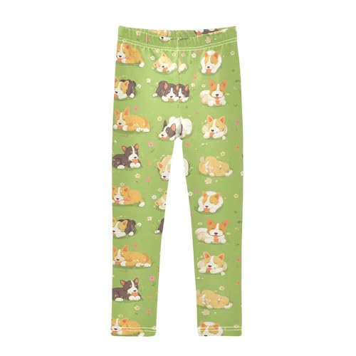 Wusikd Dogs Girls' Leggings Toddler Doodles Kids Yoga Pants Dance Active Tights 4T
