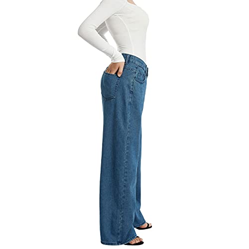 Franhais Women Wide Leg Denim Pants Fashion High Waist Straight Leg Baggy Flared Y2K Jeans Trousers Streetwear4