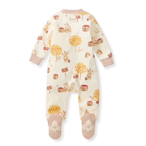Image of Burt's Bees Baby unisex-baby Sleep & Play, Organic One-piece Romper-jumpsuit Pj, Zip Front Footed Pajama