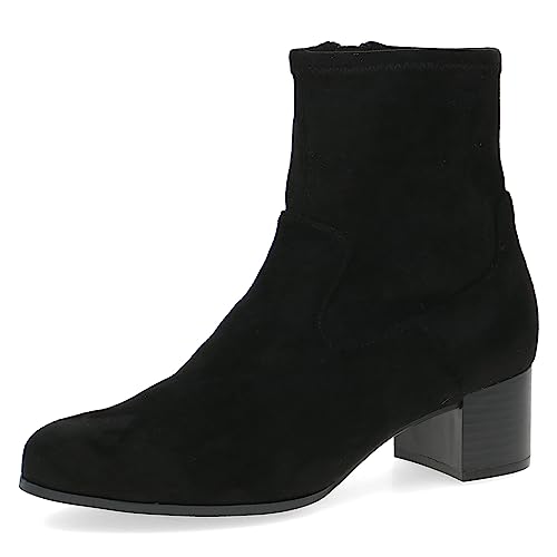 CAPRICE Damen Stiefeletten mit Absatz mit Reißverschluss Vegan, Schwarz (Black Stretch), 37 EU