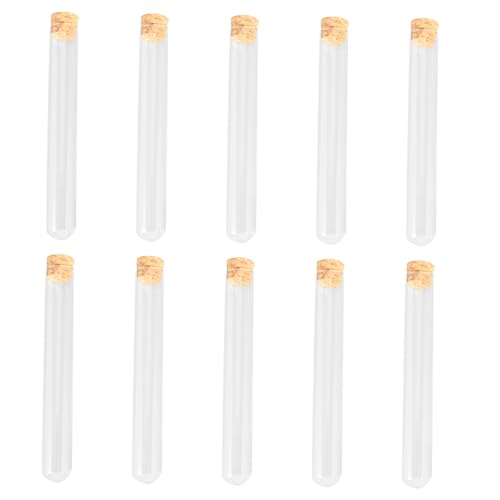 OSOLADY 10pcs Glass Test Tube Test Tubes Laboratory Scientific Test Tubes Micro Test Boiling Test Tube Test Tubes with Lids Scientific Experiments Container Beakers and Test Tubes Racks