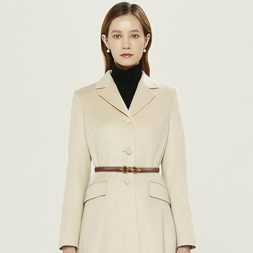 Image of Aurolran Women's Fashion Classic Metal Buckle Leather Belt with Jeans Dress