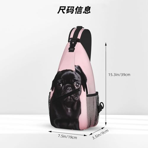 Bolso bandolera negro para hombre y mujer para senderismo miniatura 4