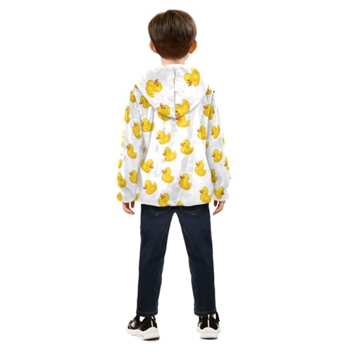 CHIFIGNO Cartoon Ducks White Boys Zip up Jacket Sweatshirt Jacket for Fall Winter 3T4