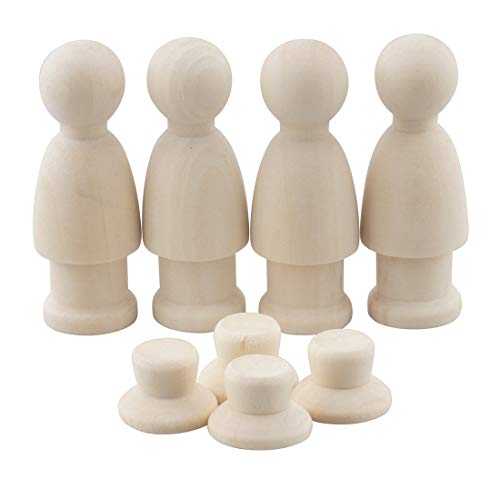 Allinone Unfinished Wood Doll Peg People With Hats For Diy Craft Art Painting (Boy) #TOP11