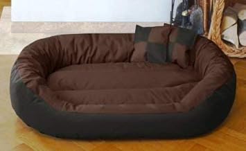 Hiputee Ultra Soft Reversible Fleece/Velvet Bed for Dog and Cat with 2 Extra Pillows (Extra Small, Brown Black)