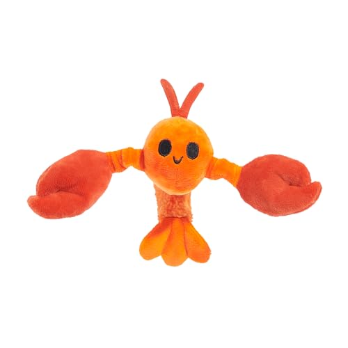 Barkbox Bark Della Crawfish Dog Toy, Plush Squeaker, Red and Orange, XS/S